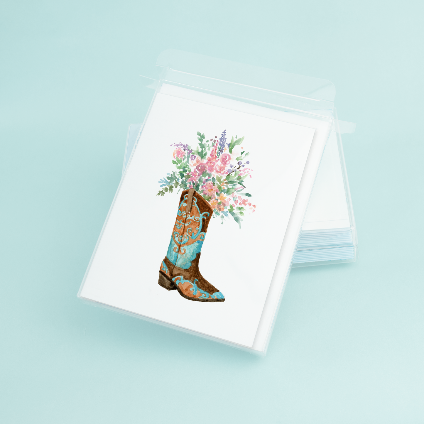 Blue Boot With Flowers