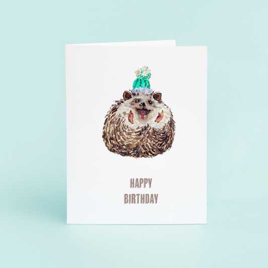 Hedgehog Birthday Card
