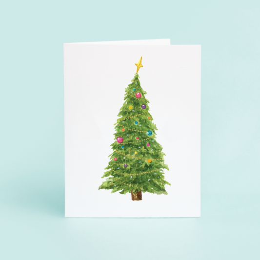 Watercolor Christmas Tree Card