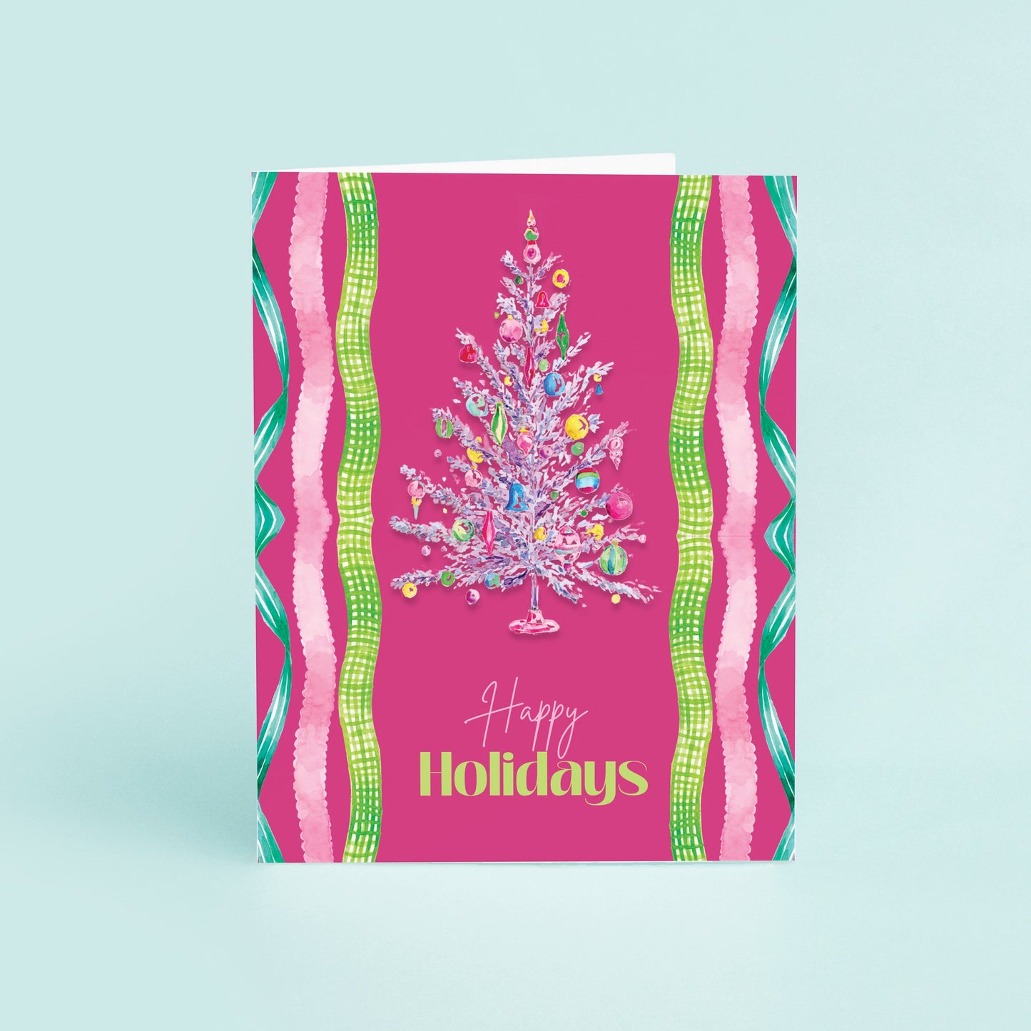 Aluminum Tree Happy Holidays