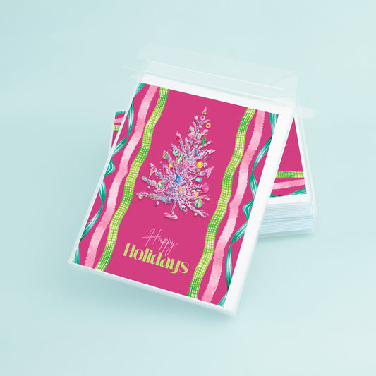 Aluminum Tree Happy Holidays