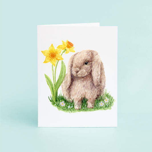 Cute Bunny with Daffodils