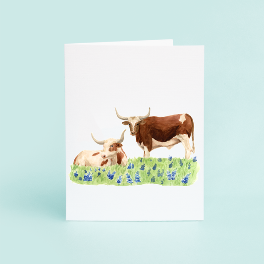 Longhorns in Bluebonnets