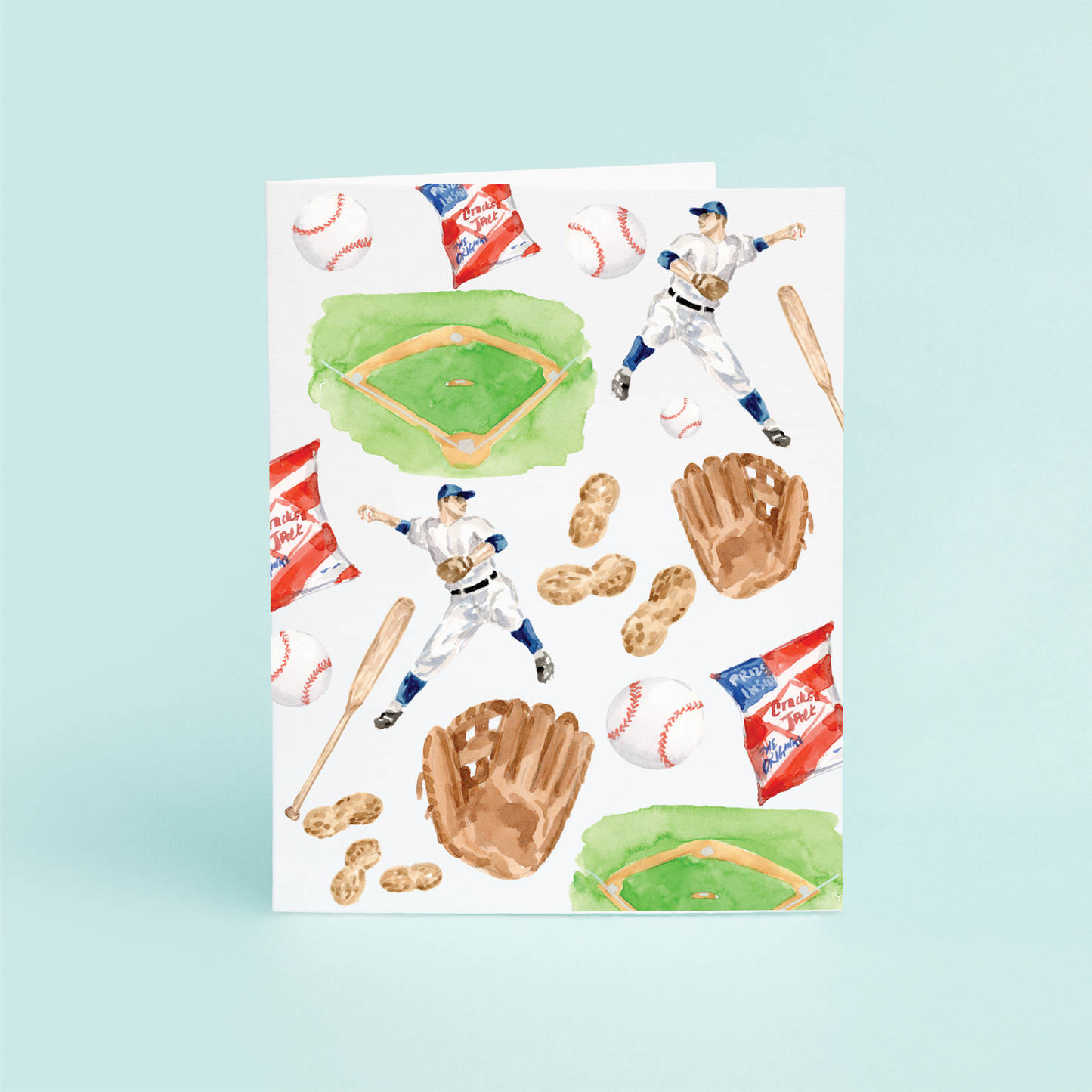 Baseball Pattern Greeting Cards