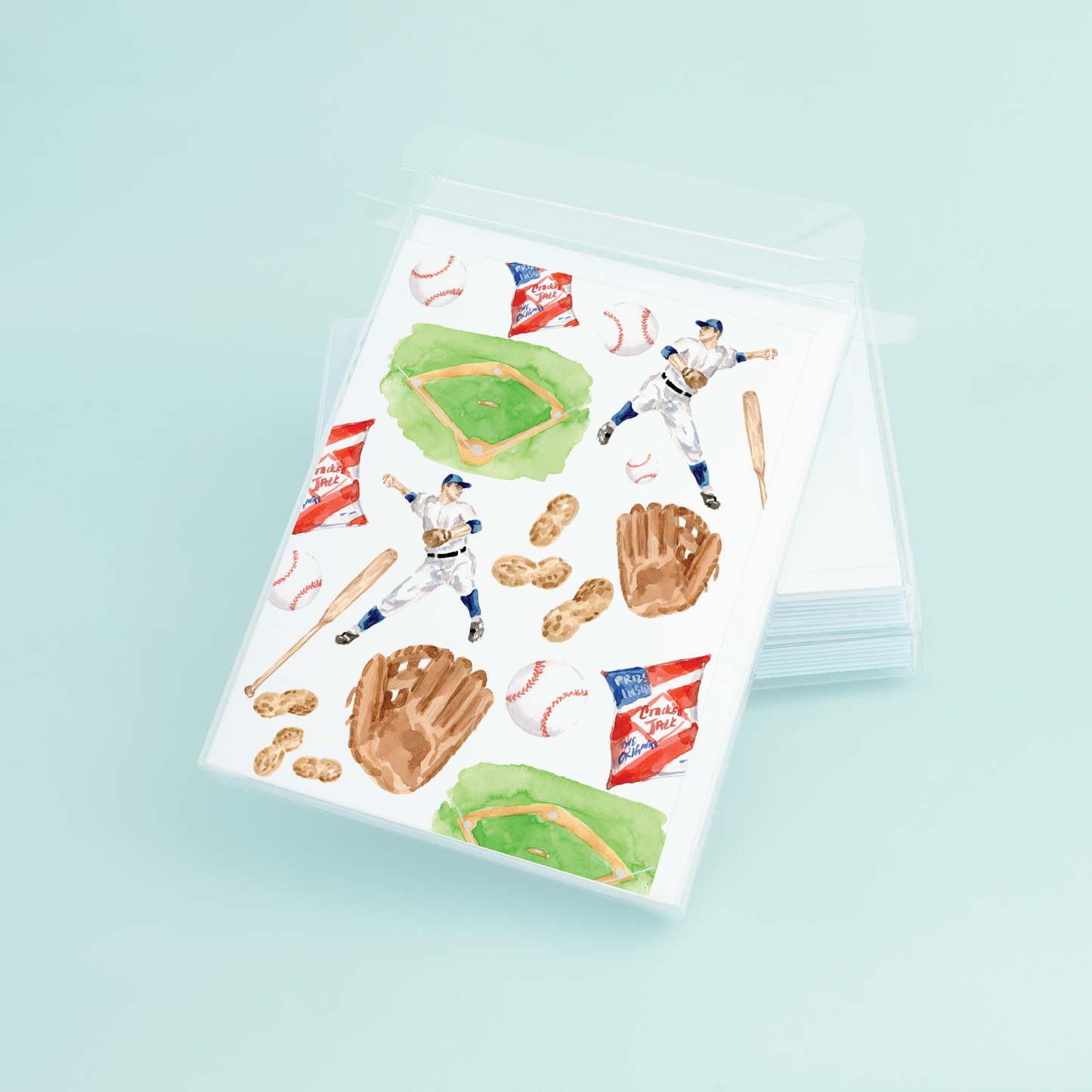 Baseball Pattern Greeting Cards