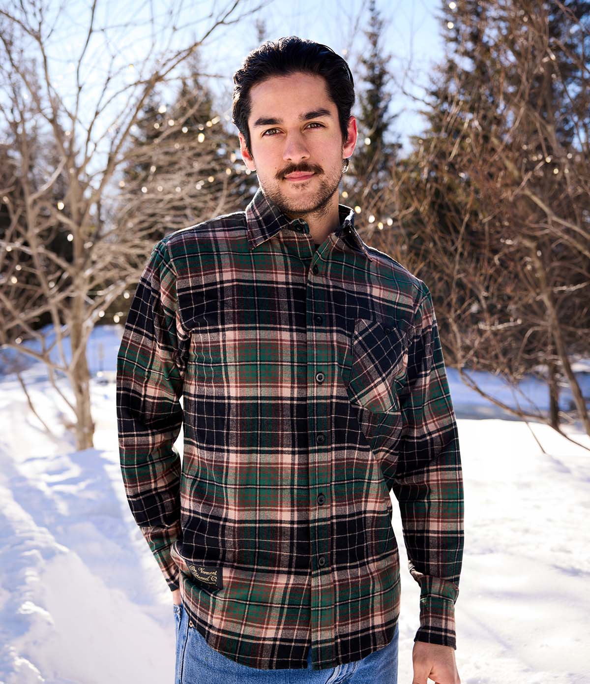 Fitted Flannel Shirt - Earth