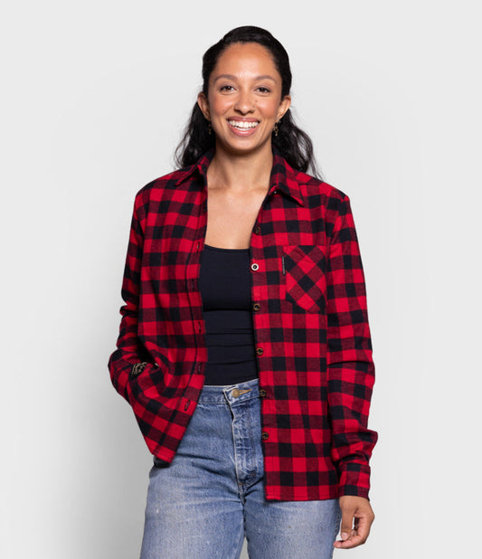 Women's Classic Flannel Shirt - Red Buffalo