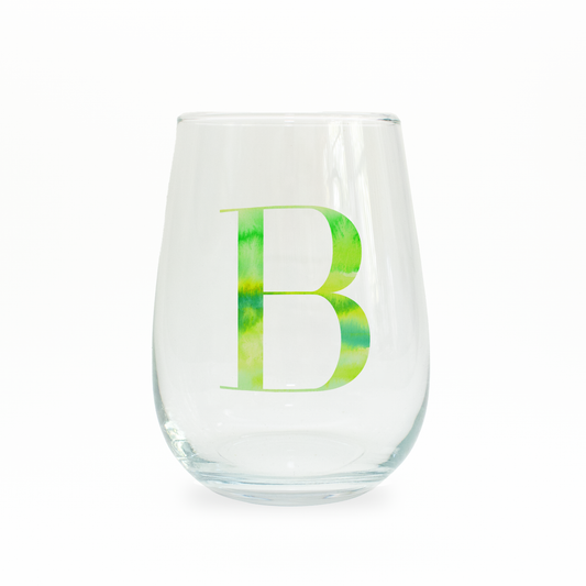 B Monogram Stemless Wine Glass