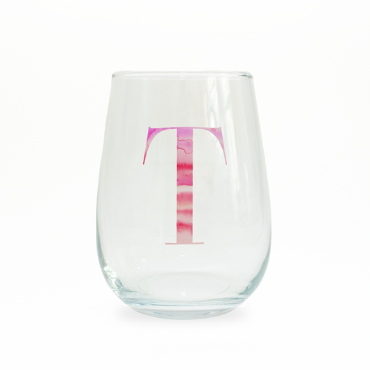 T Monogram Stemless Wine Glass