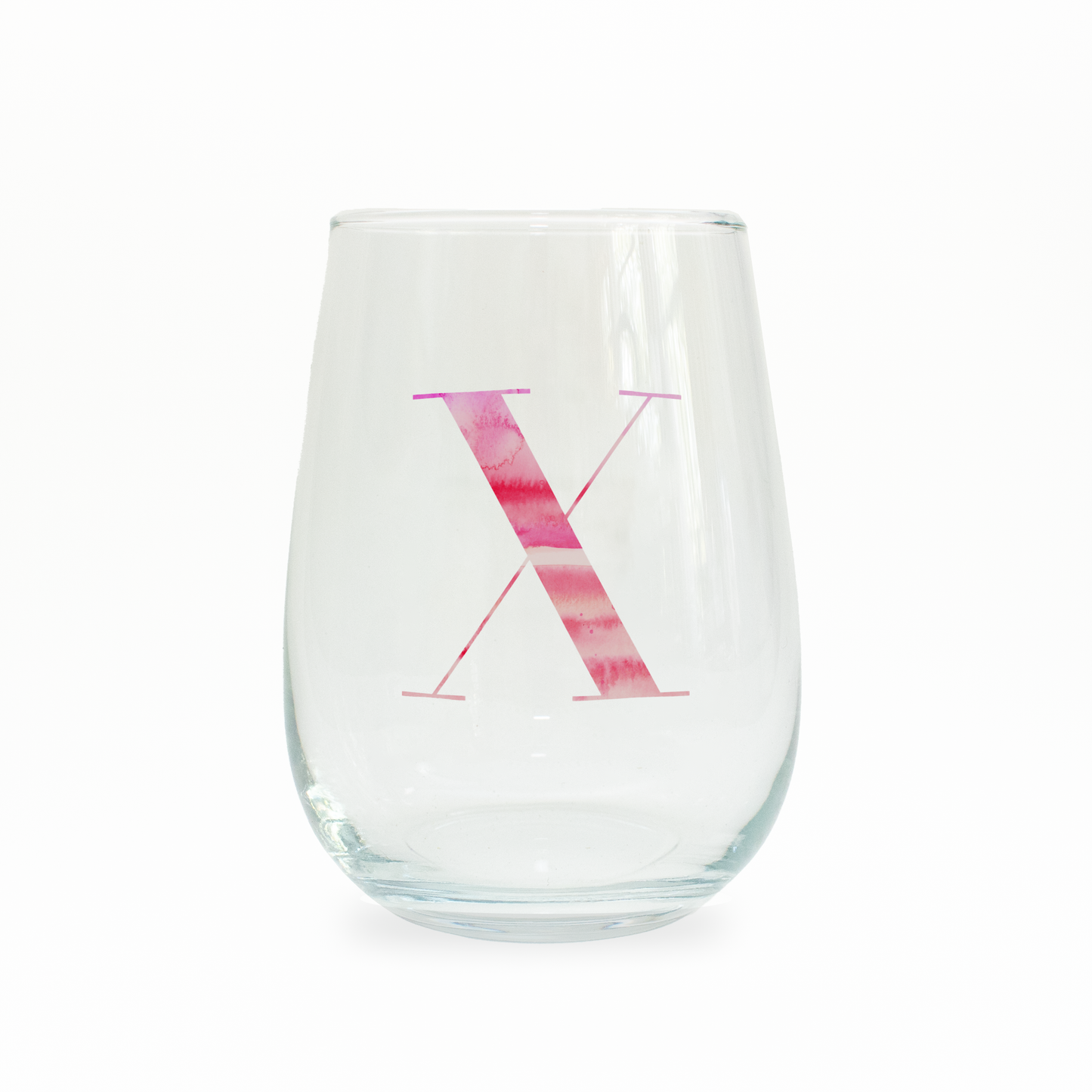 X Monogram Stemless Wine Glass