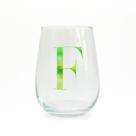 F Monogram Stemless Wine Glass