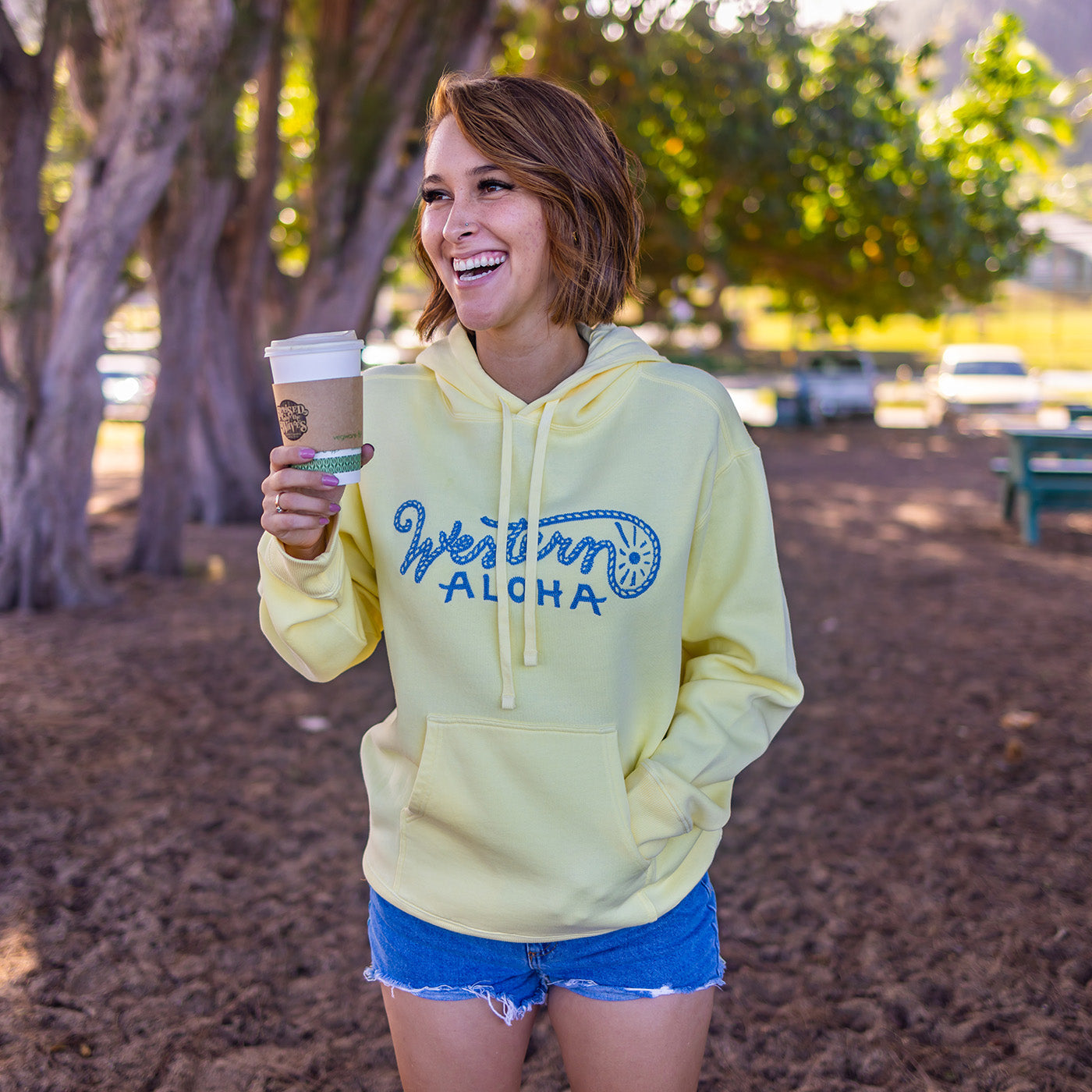 Embroidered Rope Logo Hoodie Yellow