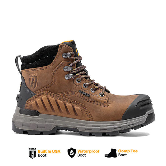 Wildwood 6” Waterproof Composite Toe Brown Boot - Made in USA