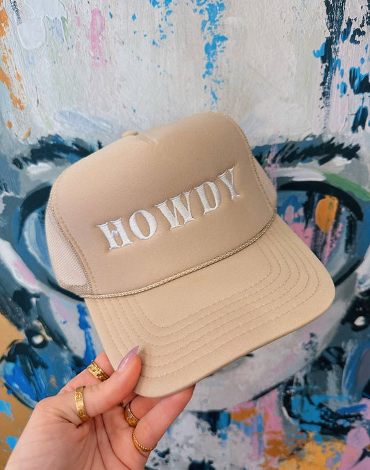 Howdy Trucker Hat: Embroidery 