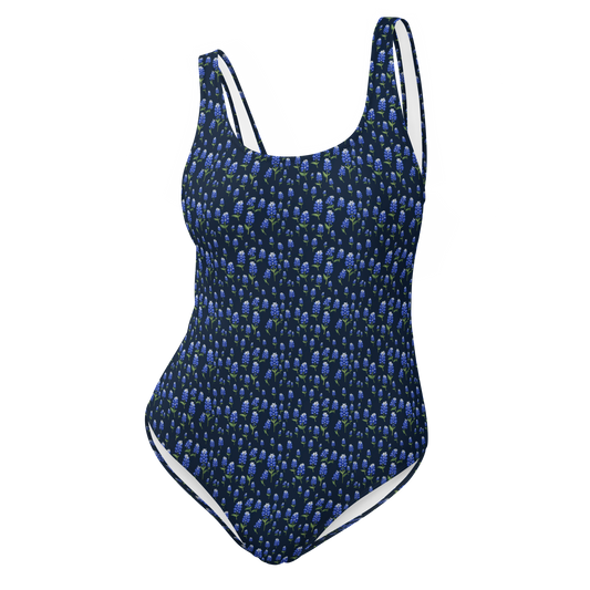 Wildflower Blues: Lone Star Bluebonnet One-Piece Swimsuit