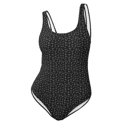 Pale Sting: Stamped Scorpion One-Piece Swimsuit