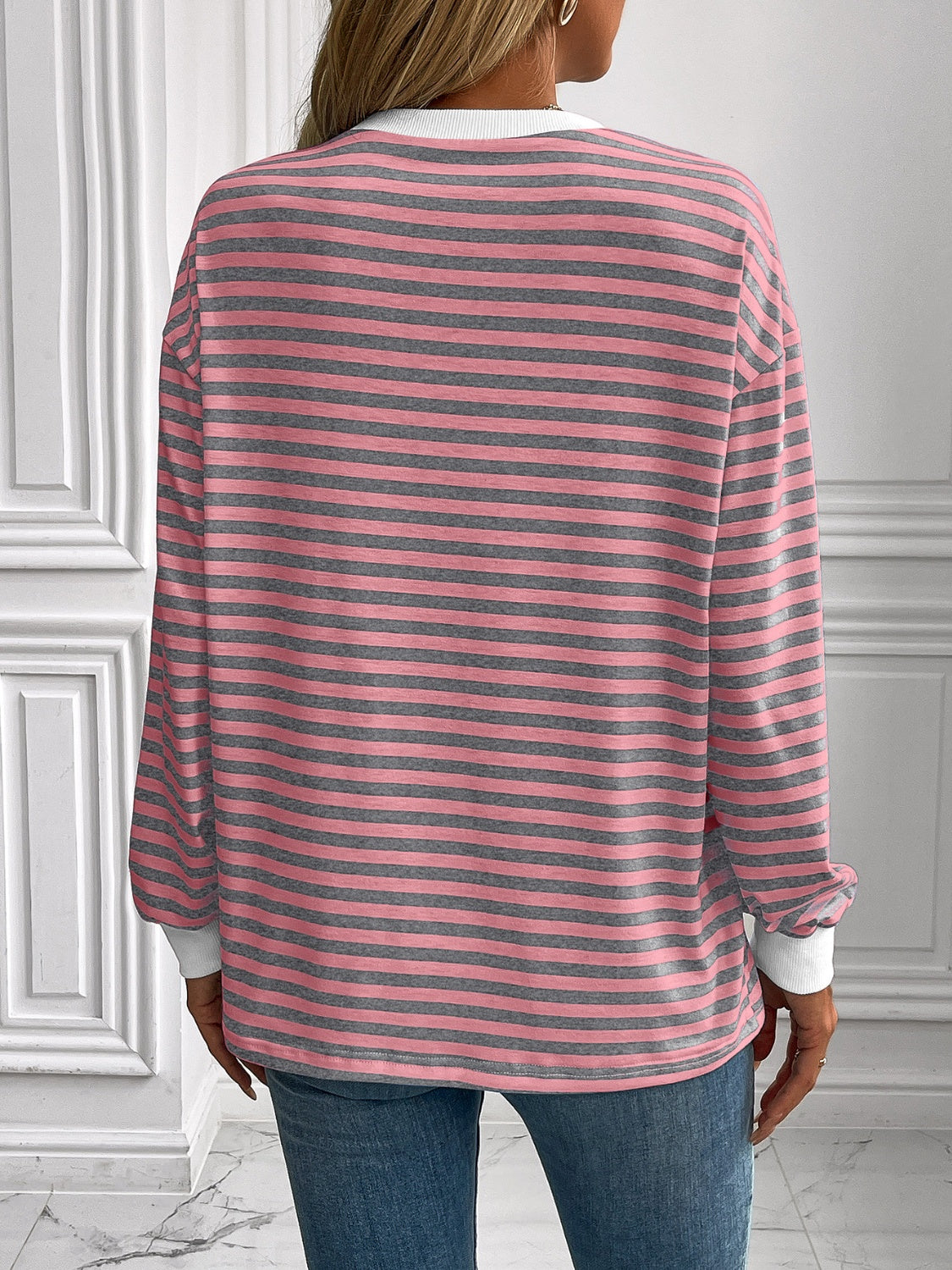 Ivy Lane Striped Long Sleeve Sweatshirt