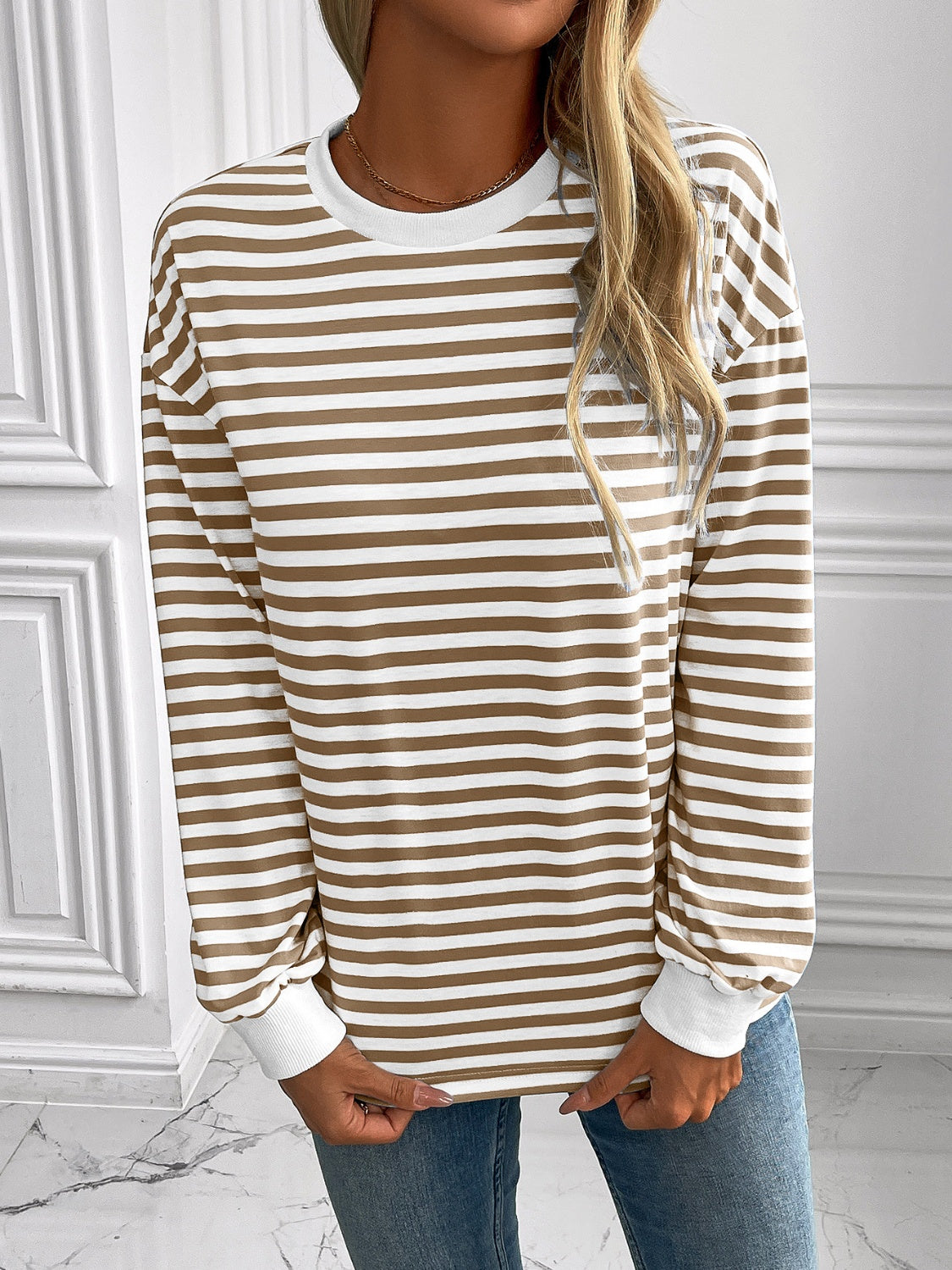 Ivy Lane Striped Long Sleeve Sweatshirt