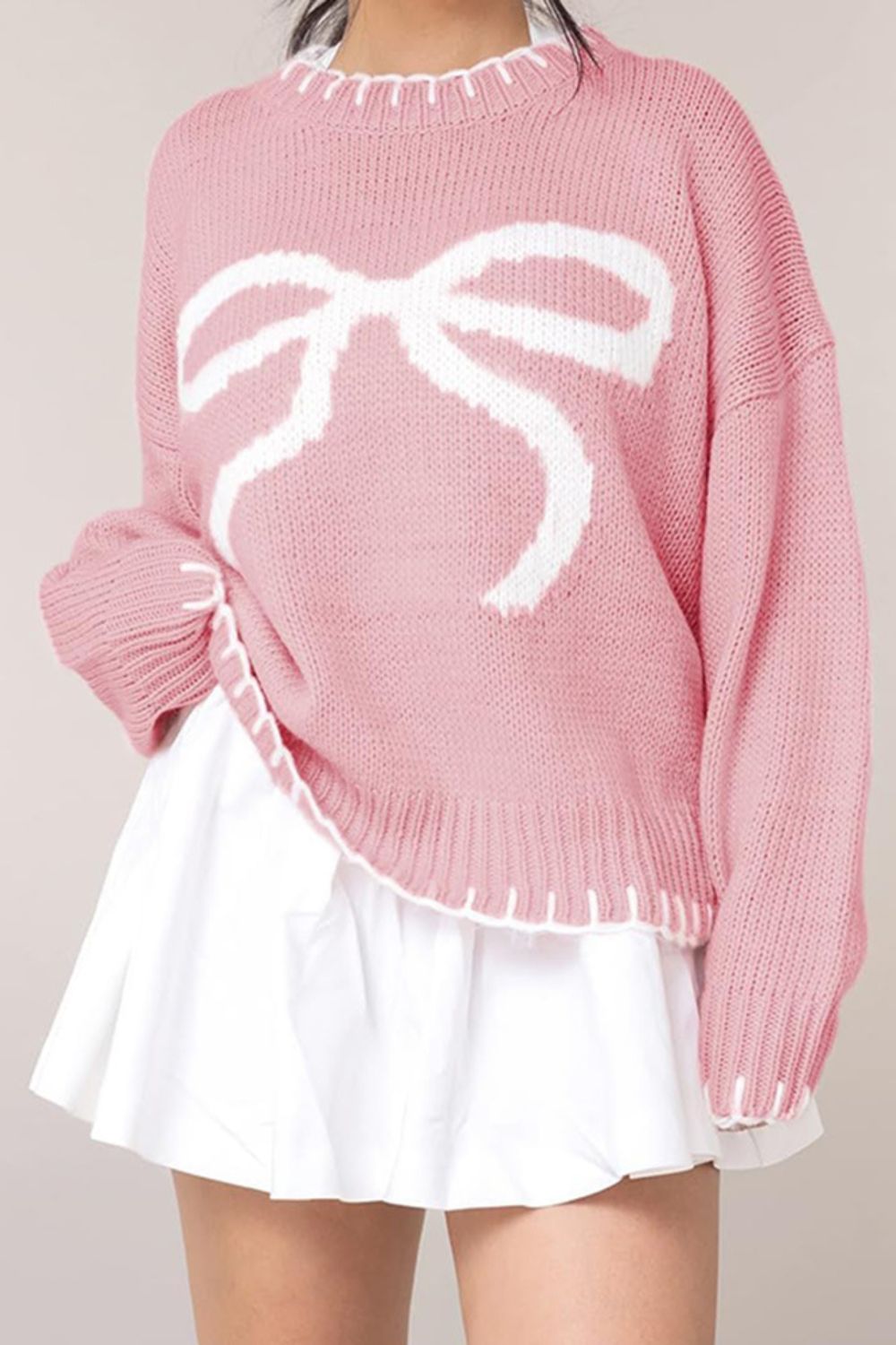 Bow Long Sleeve Sweater - 3 Color Options!