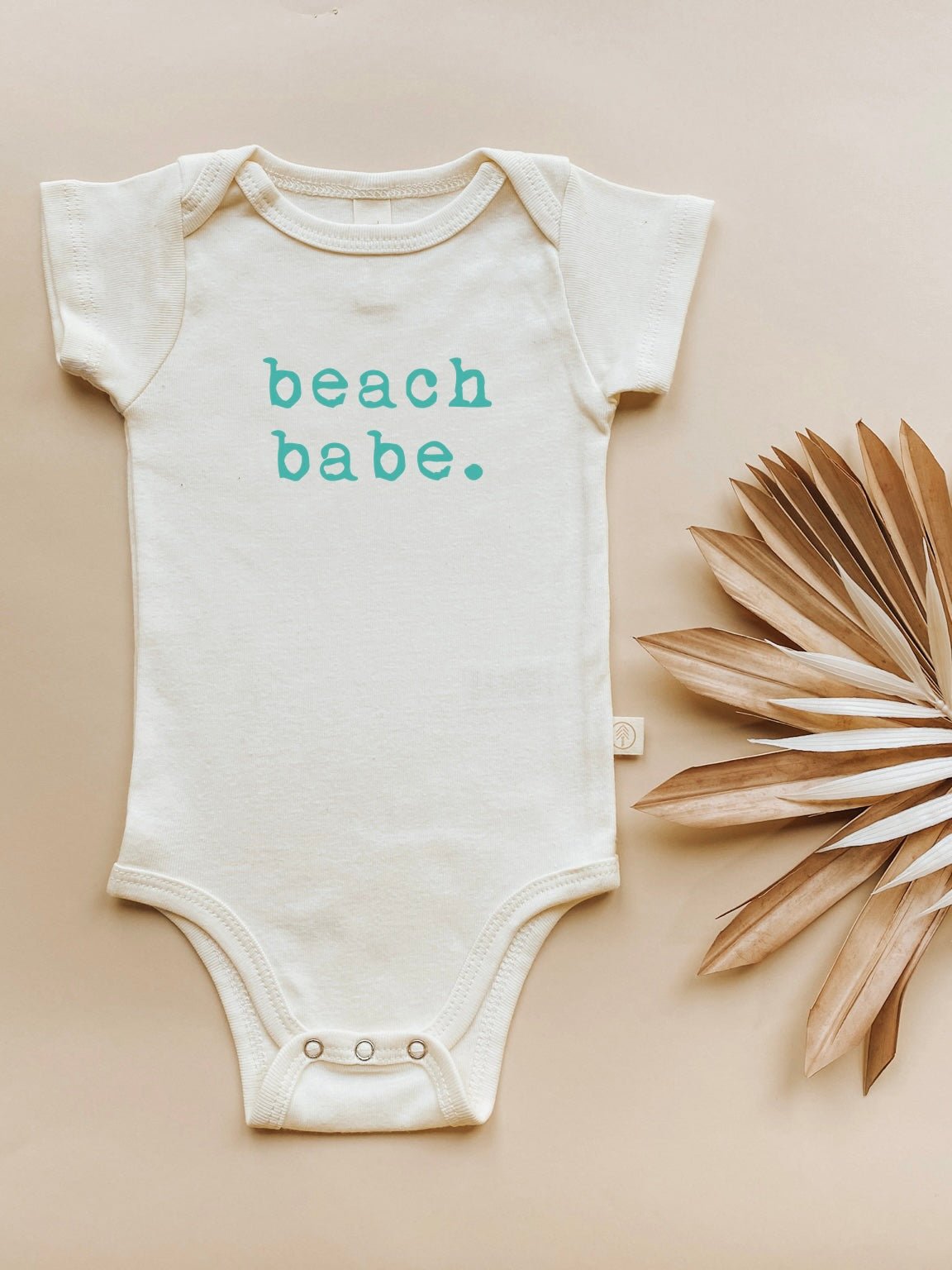 Beach Babe Seafoam Organic Cotton Baby Bodysuit Short Sleeve