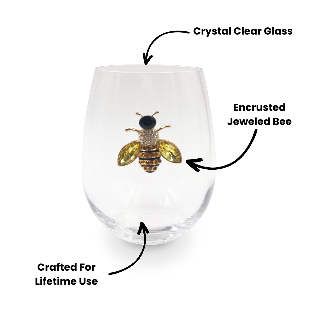 Jeweled Bee Wine Glasses