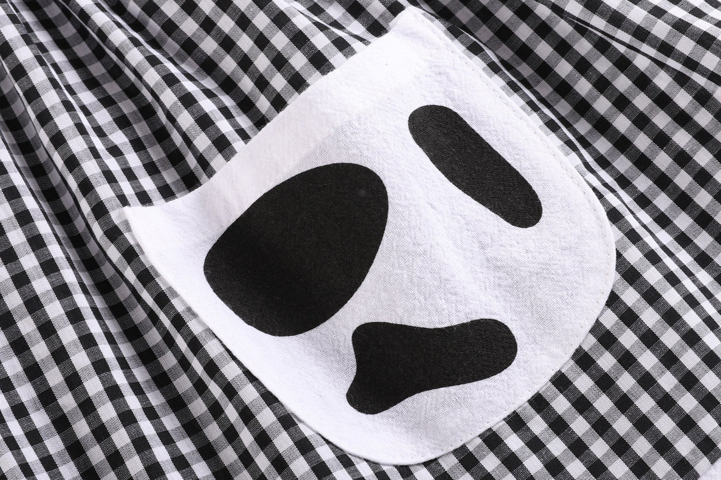 Black Gingham Cute Cow Pocket Sundress