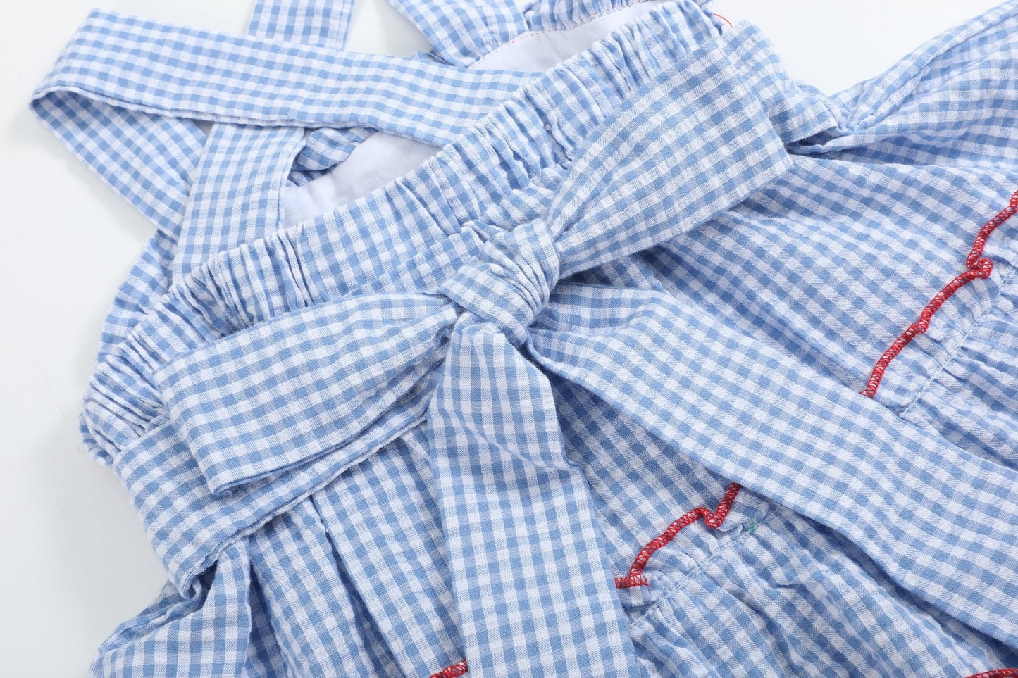 Blue Gingham Crawfish Layered Sundress