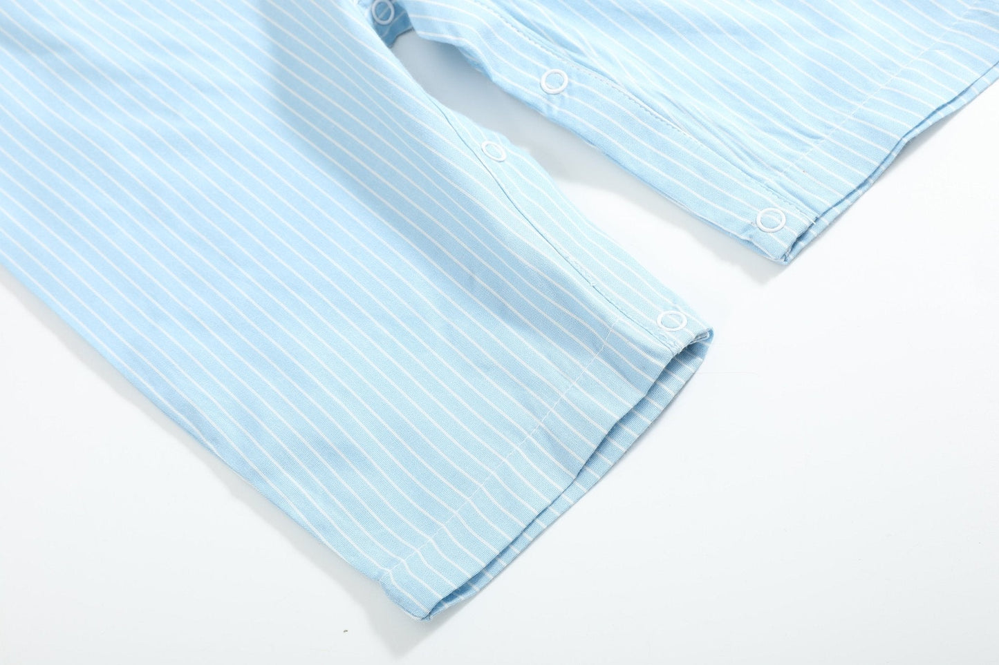 Blue Gingham Train Smocked Overalls