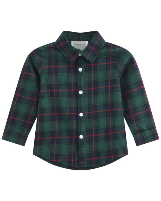 Blue, Green Red Plaid Dress Shirt