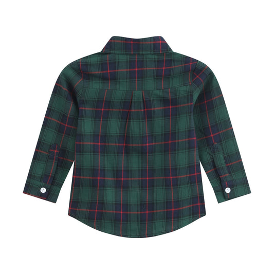 Blue, Green Red Plaid Dress Shirt