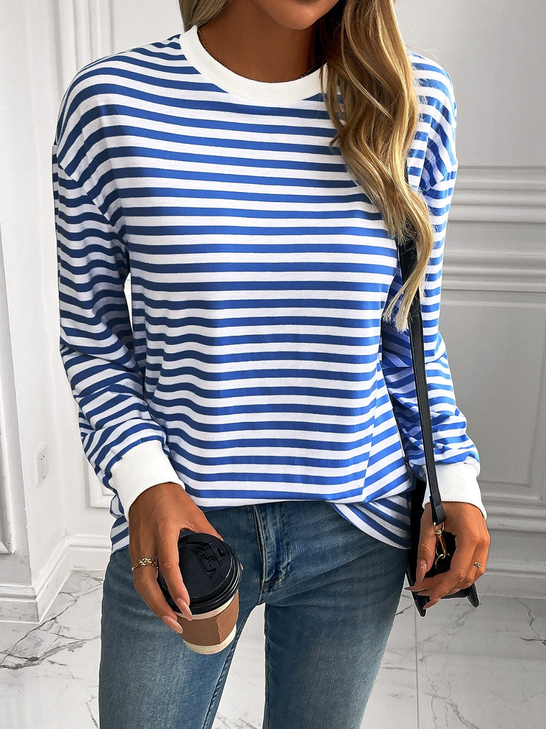 Ivy Lane Striped Long Sleeve Sweatshirt