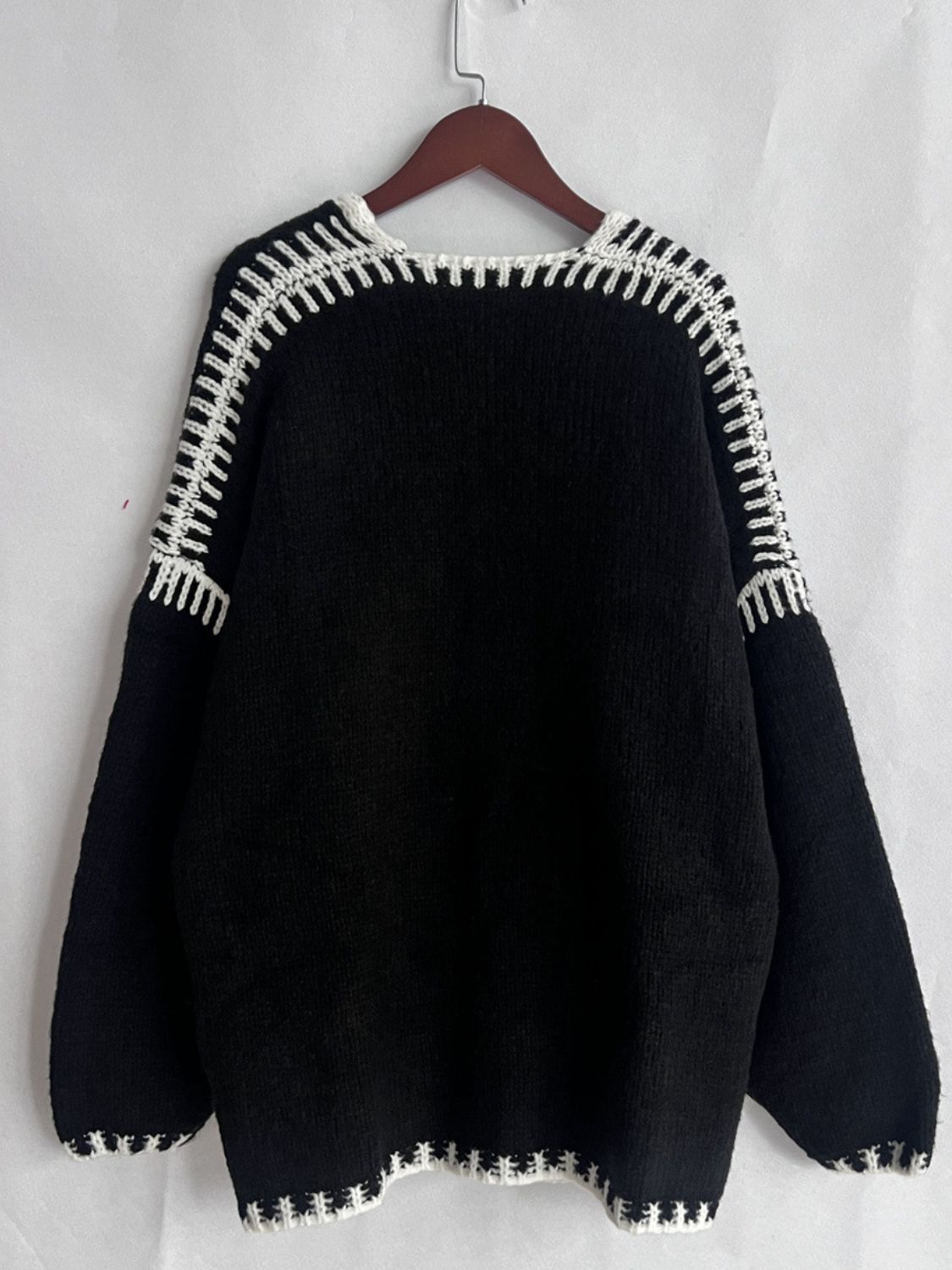 Double Take Stitched Open Front Cardigan