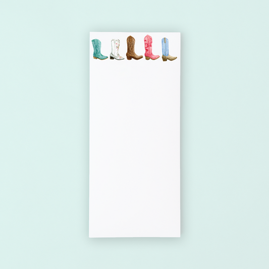 Colorful Cowboy Boots Lists Pad