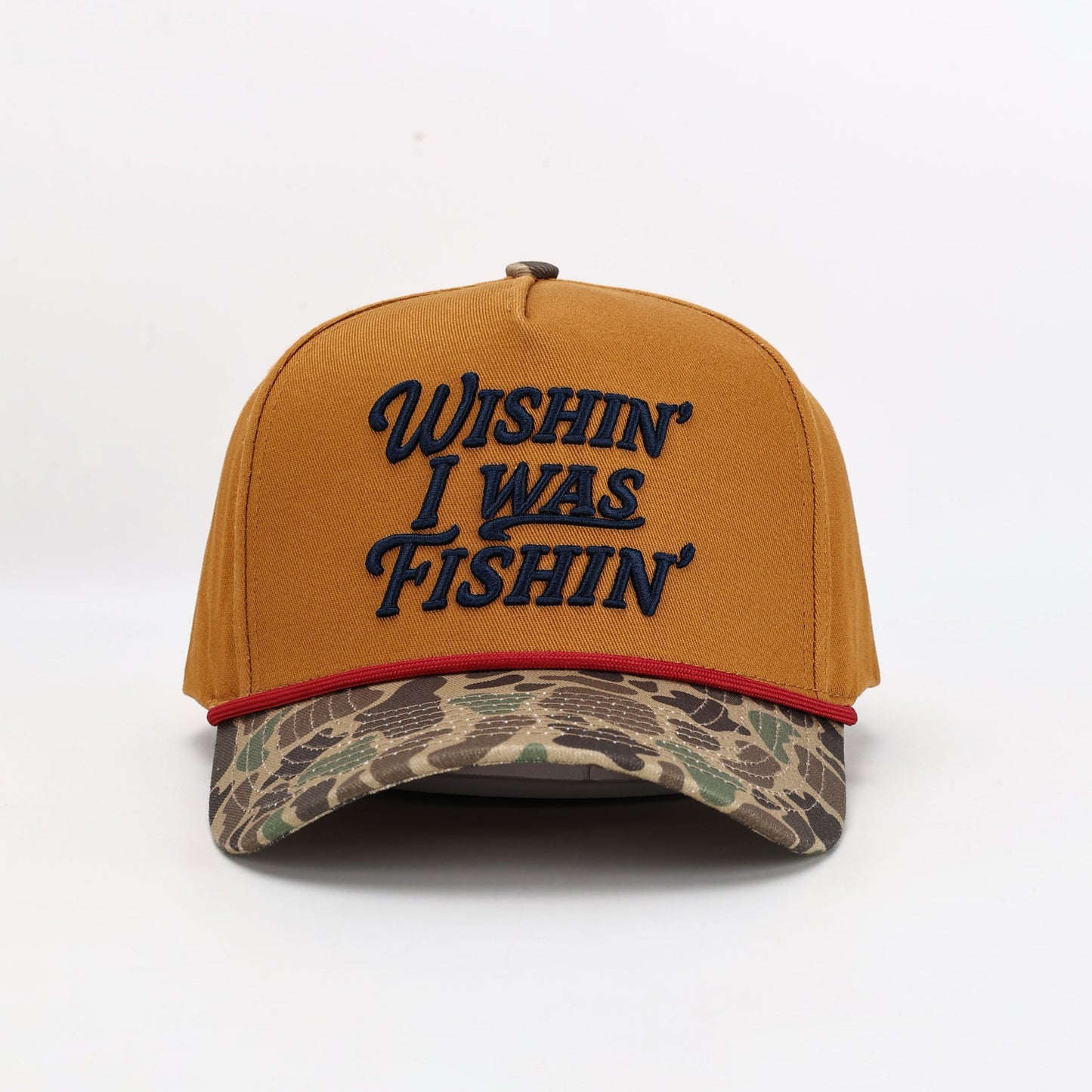 Wishin’ I Was Fishin’ Hat - Brown Duck Camo