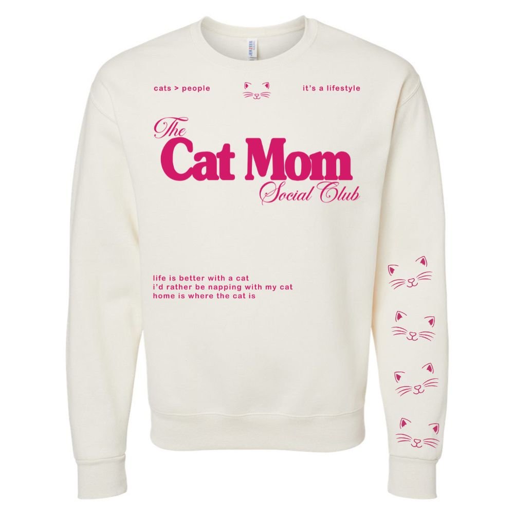 ‘Cat Mom Social Club' Crewneck Sweatshirt