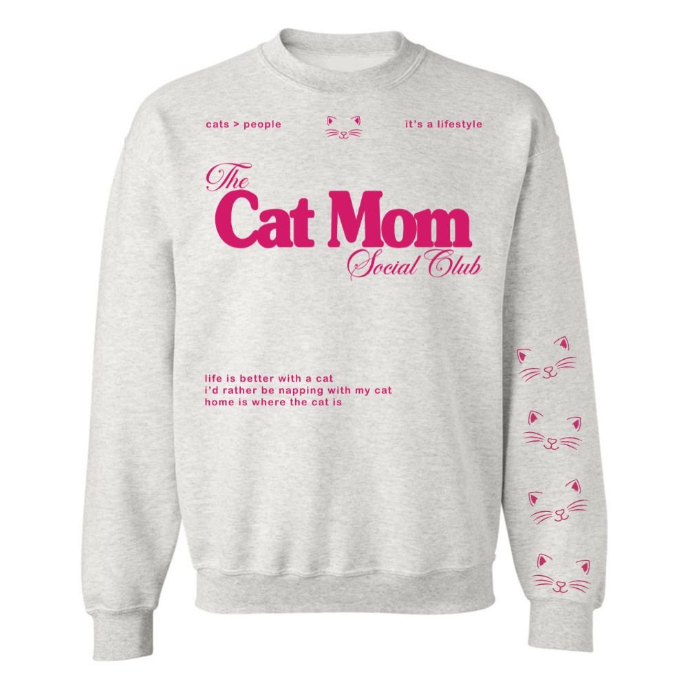 ‘Cat Mom Social Club' Crewneck Sweatshirt