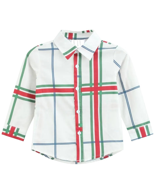 Christmas Plaid Dress Shirt