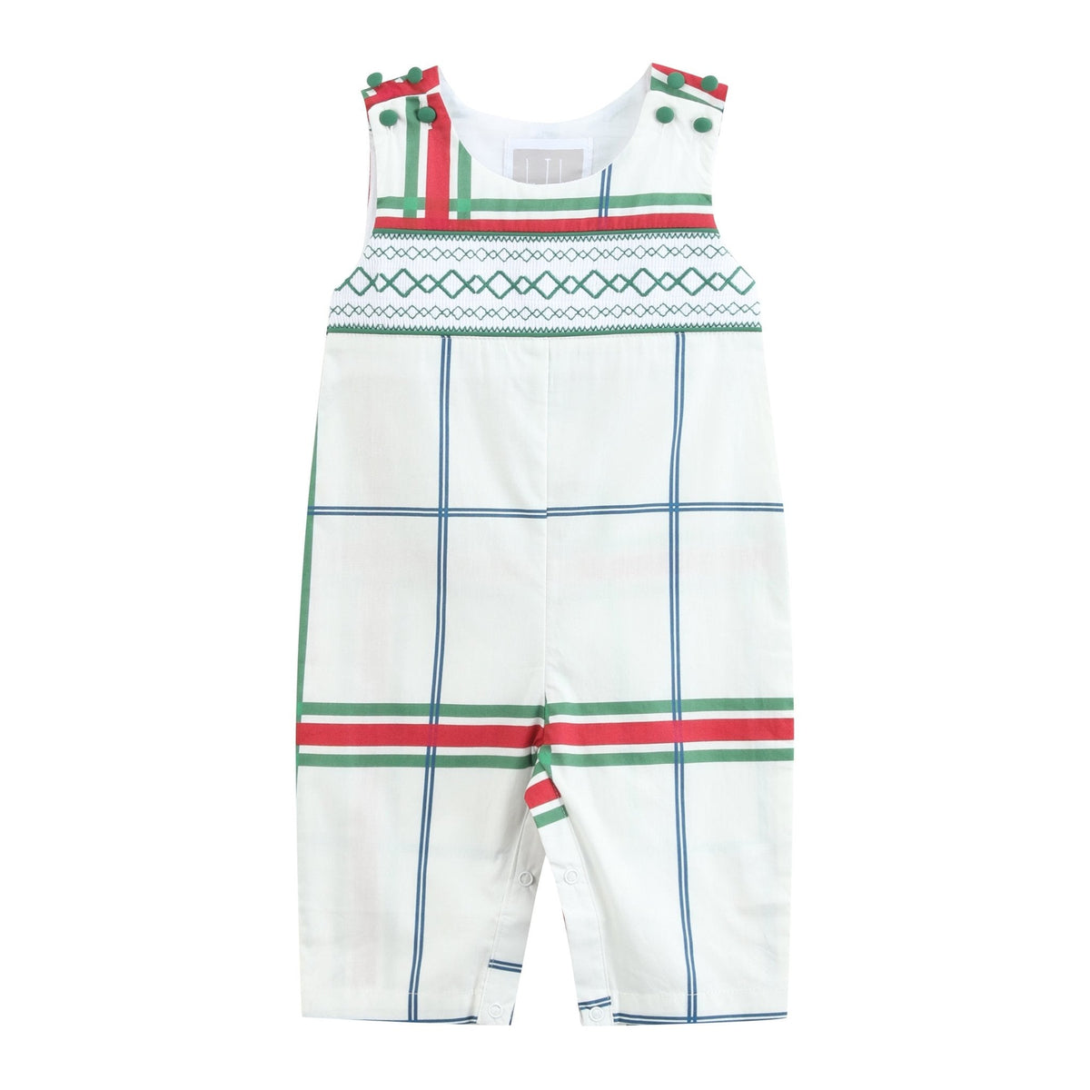 Christmas Plaid Smocked Longall