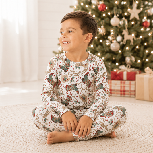 Western Christmas Pajamas for Kids – Bamboo Holiday PJs