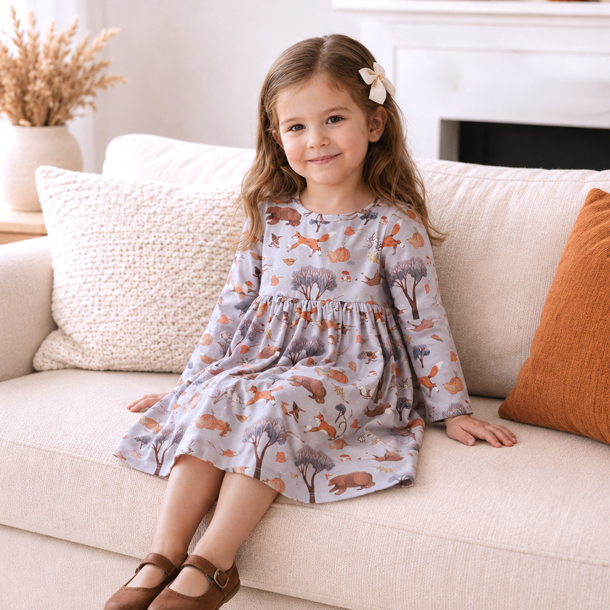 Forest Frolic Twirl Dress - Bamboo Fall Girls Outfit