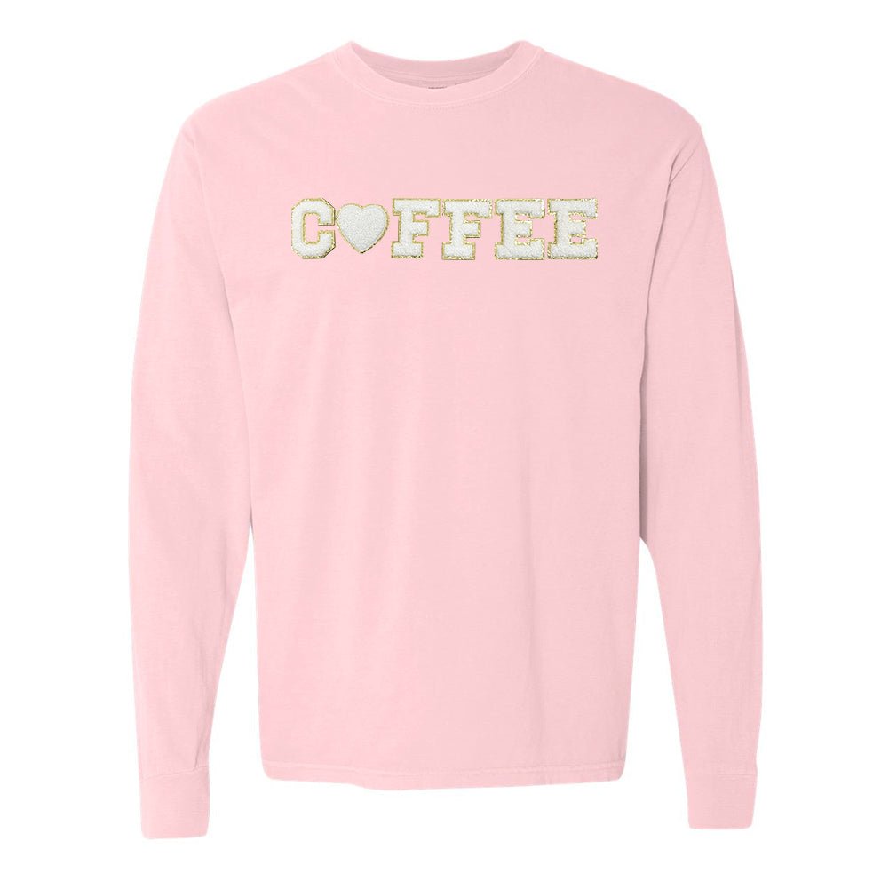 Coffee Heart Letter Patch Long Sleeve T-Shirt