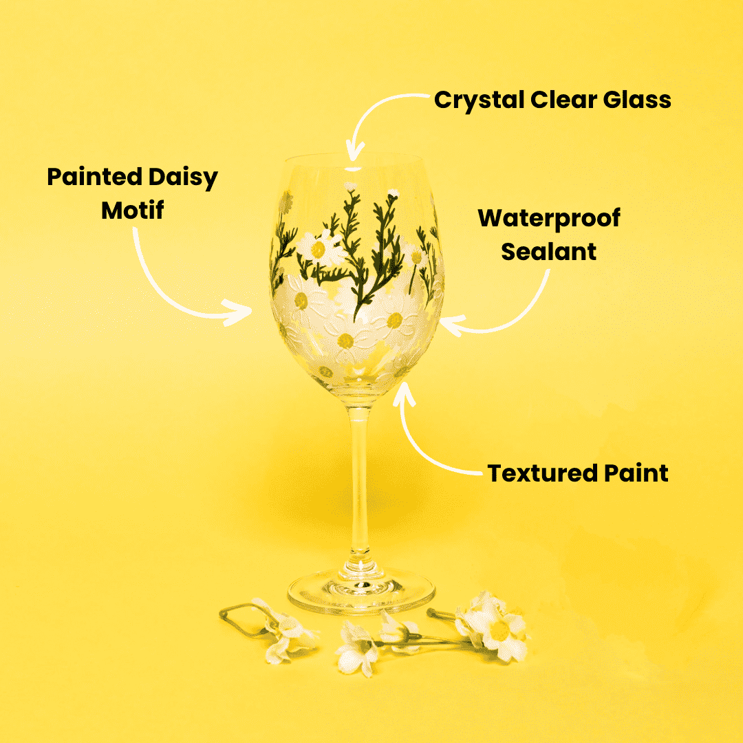 Painted Daisy Wine Glasses