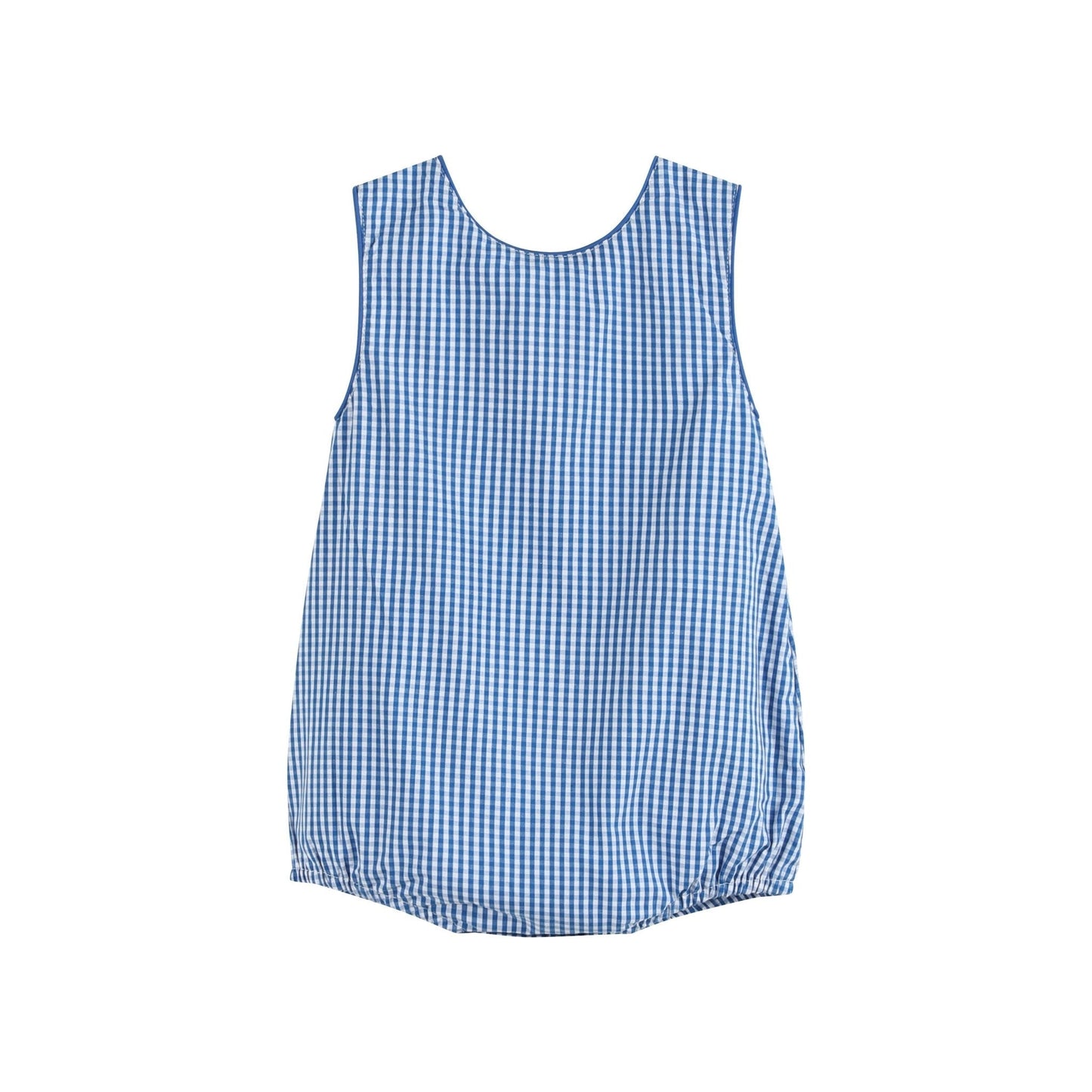 Dark Blue Gingham Car Romper