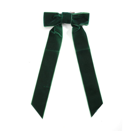 Dark Green Long Tails Hair Bow