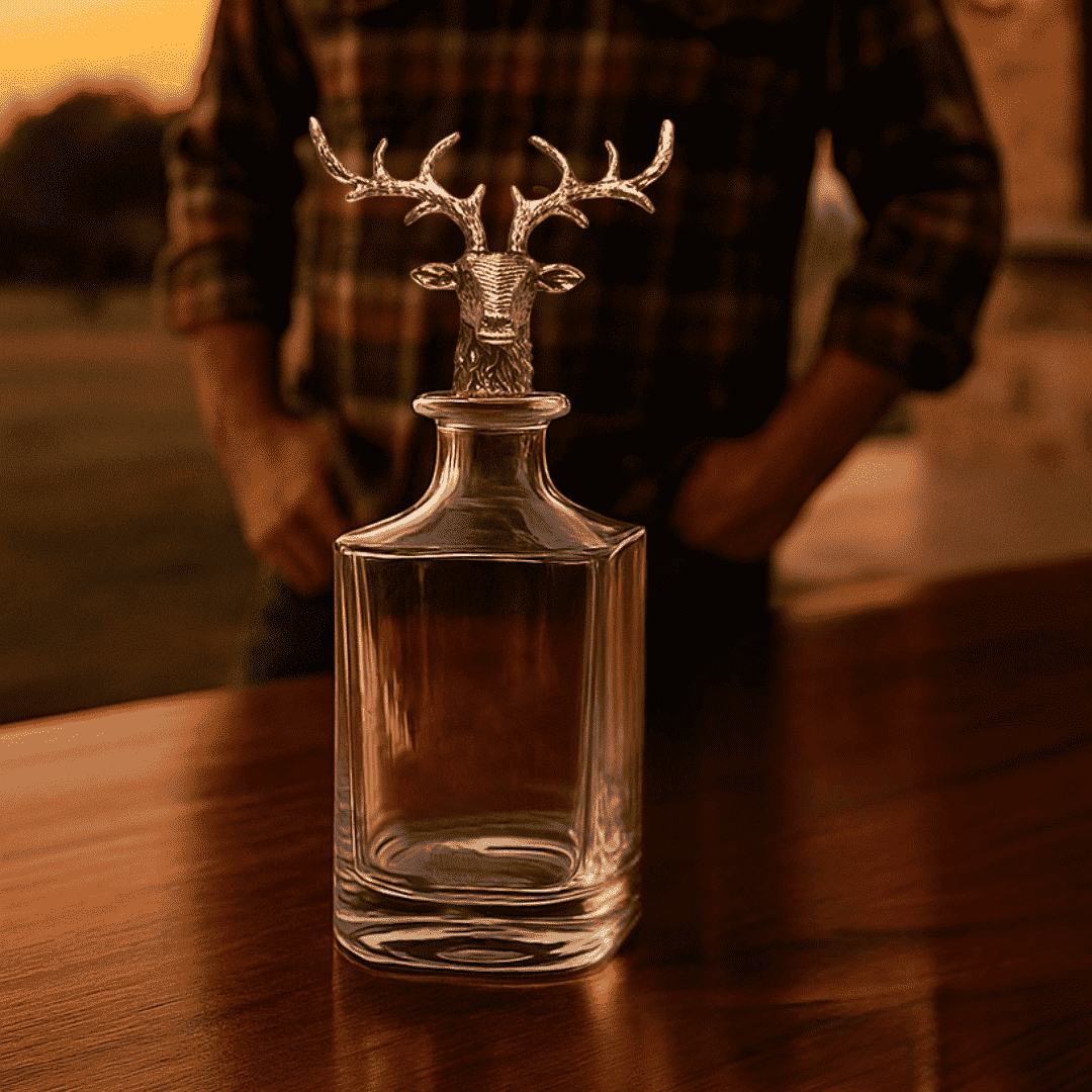 Gold Stag Deer Decanter