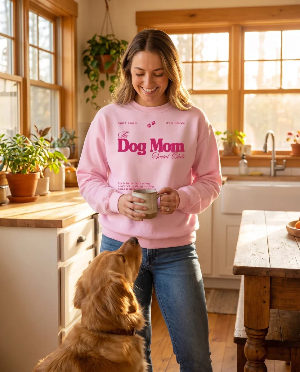 ‘Dog Mom Social Club' Crewneck Sweatshirt