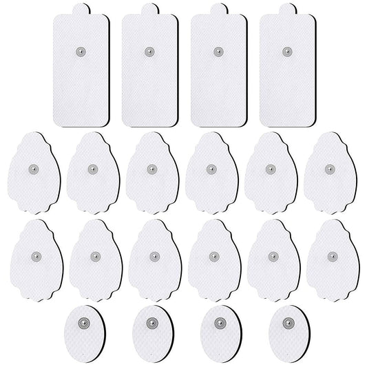 TENS/EMS Unit Replacement Pads NURSAL 20 Pack 3.5mm Snap Electrode Pads 30+ Reuse