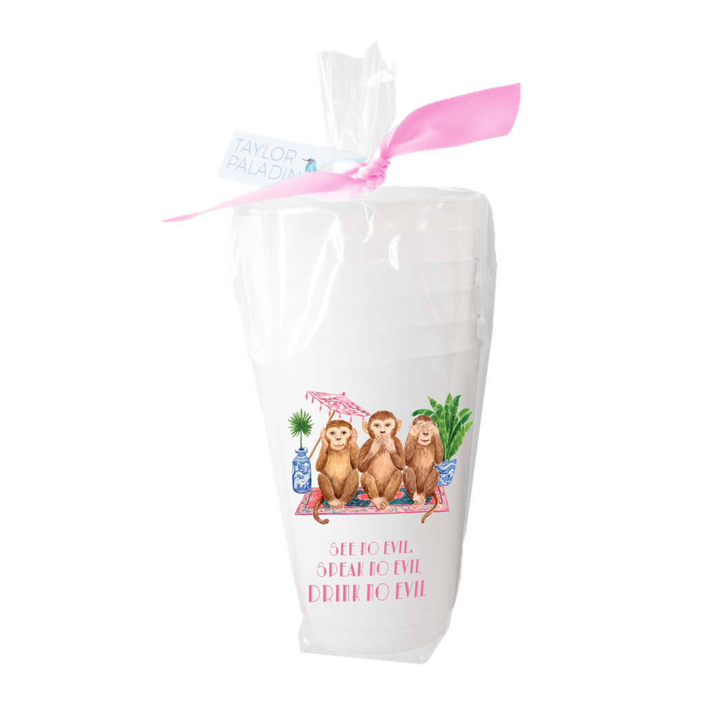 Drink No Evil Monkeys Frosted Cup