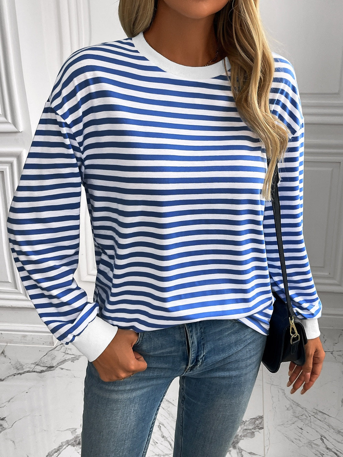 Ivy Lane Striped Long Sleeve Sweatshirt