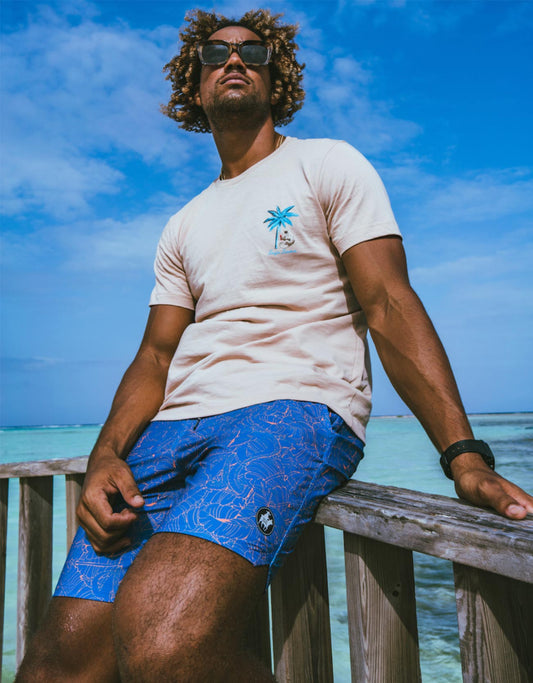 FAIR FIGHT BLUE - SHIPWRECKS 18" BOARDSHORTS